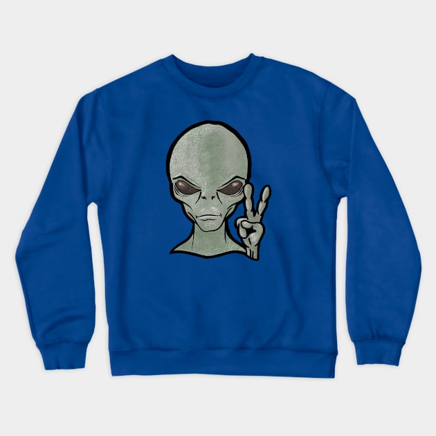 Peace Alien Crewneck Sweatshirt by Mystic Groove Goods